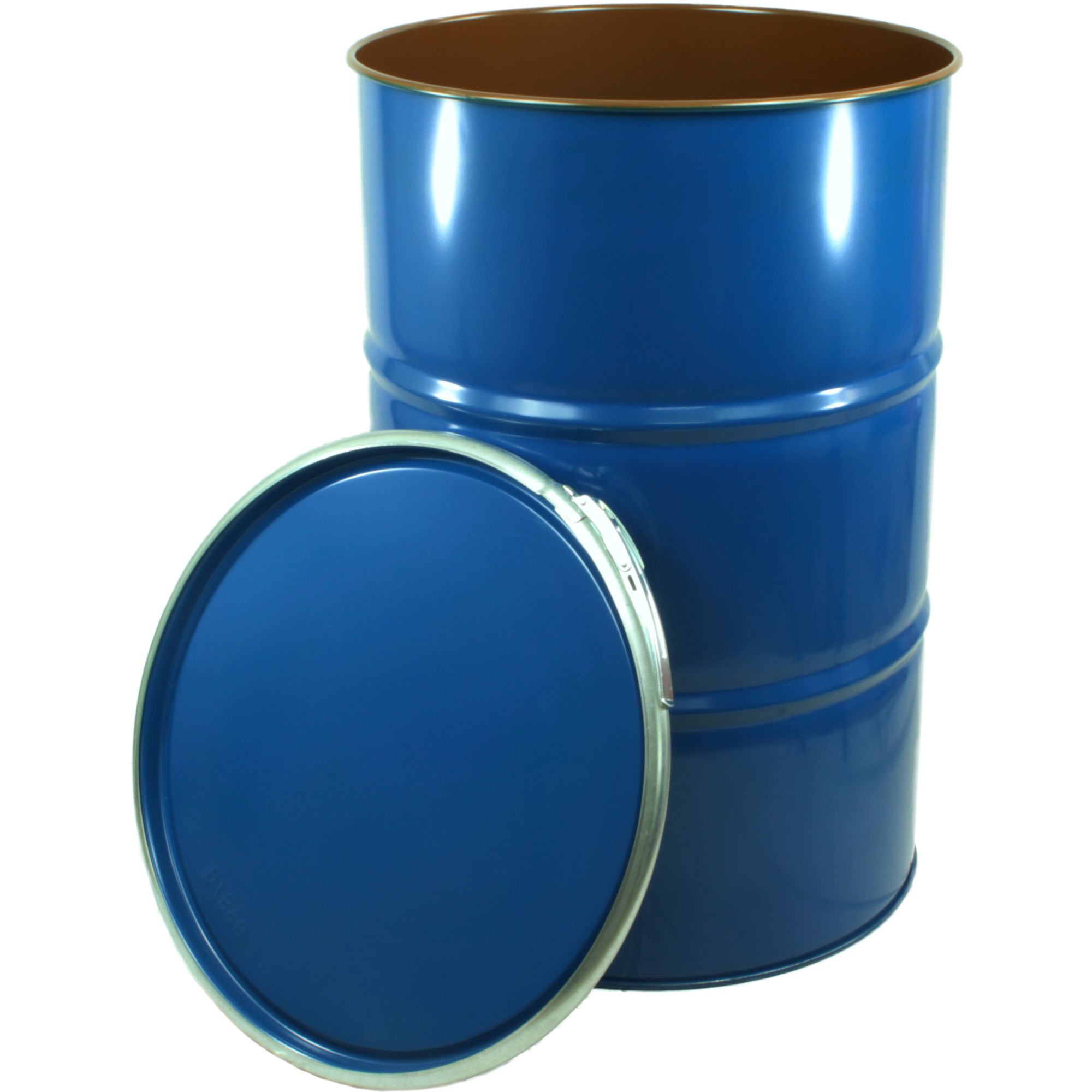 Stahl-Deckelfass 212 L, blau, UN-Y, Lebensmittel (BPA-NI)