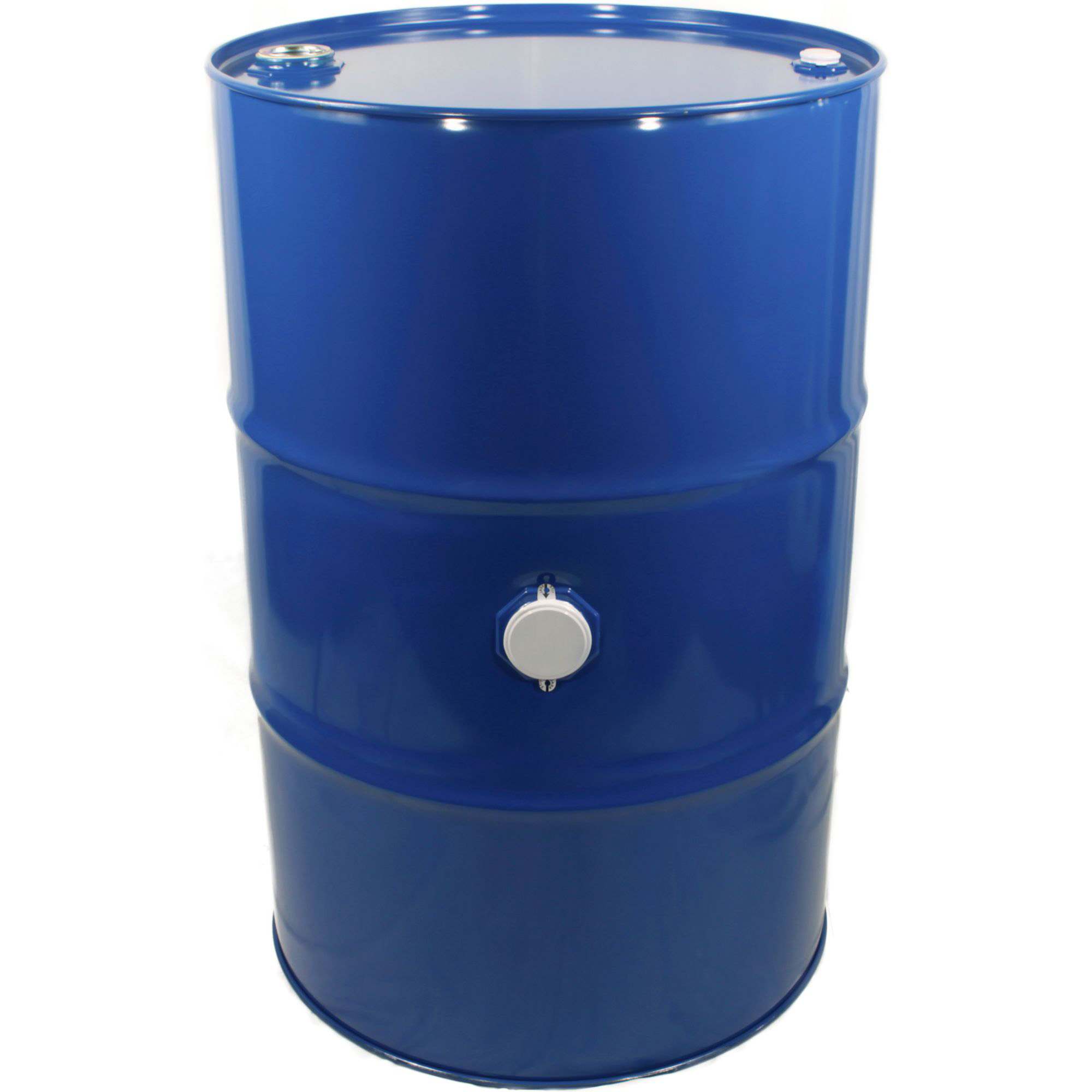 Stahl-Mantelspundfass 216 L, blank/blau, UN-X